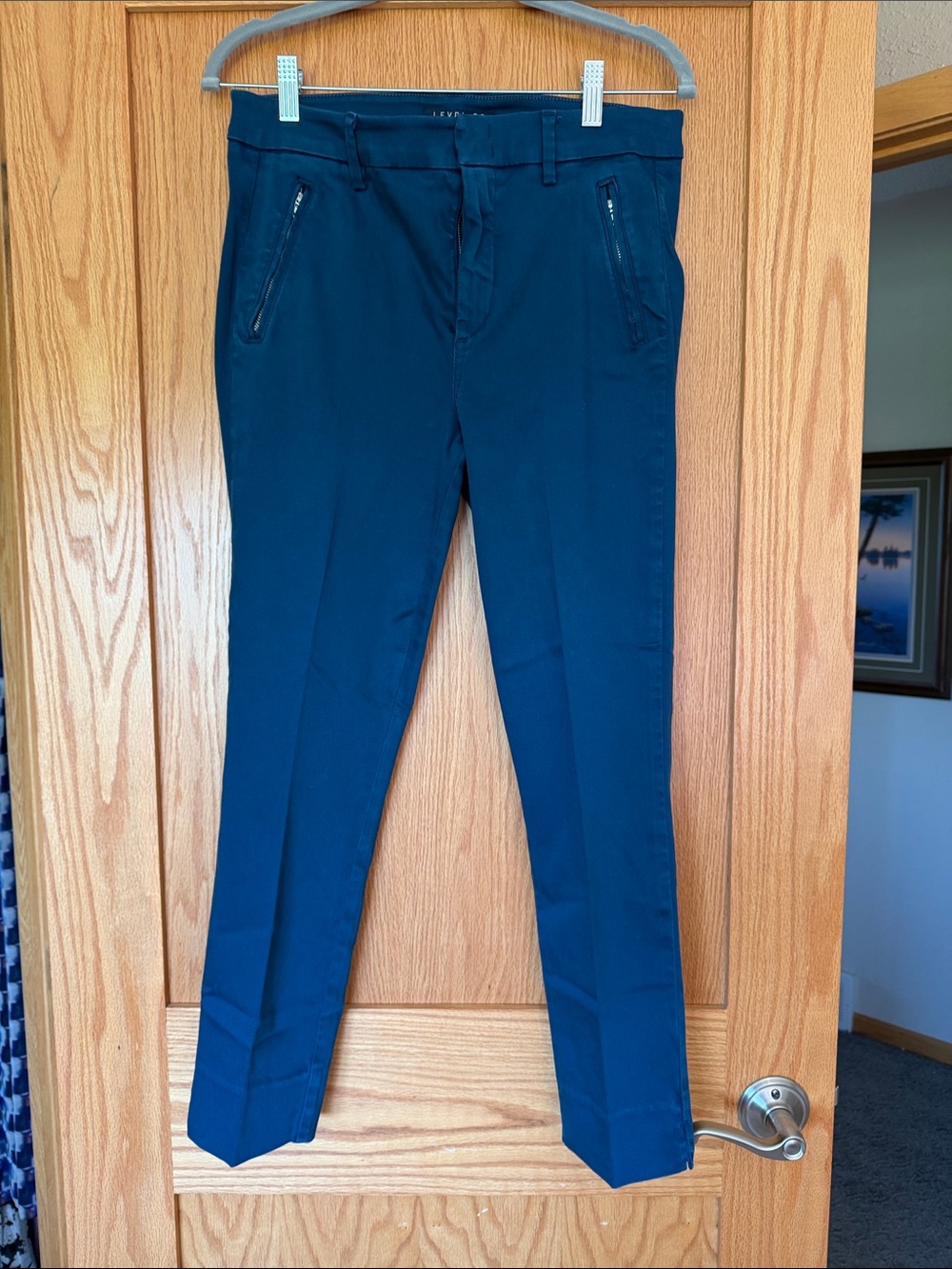 LEVEL 99 ladies, turquoise Slim Dress Pants